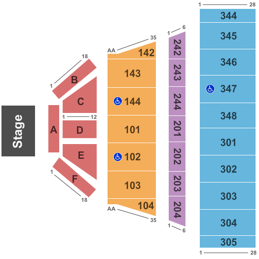 Alamodome Illusions Theatre-Endstage Rsvd Flr Seating Chart